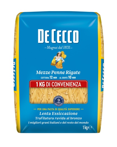 [DECPAS4141-B] De Cecco MEZZE PENNE RIGATE 12 x 1Kg (QSX4141)
