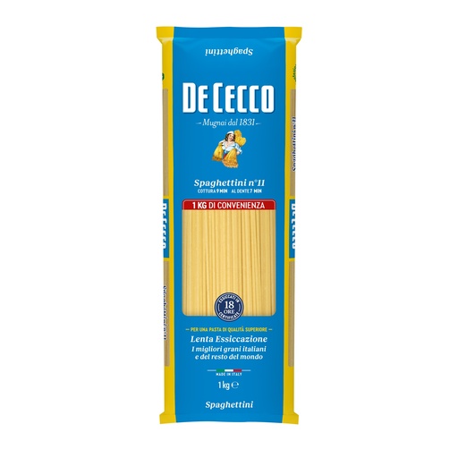 [DECPASF011-B] De Cecco SPAGHETTINI 12 x 1Kg (QSXF011)