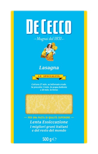 [DECPAS2502-B] De Cecco LASAGNA 12 x 500g (0SE2502)