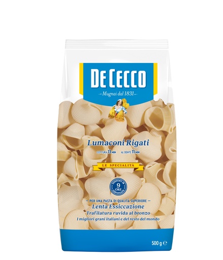 [DECPAS3123-B] De Cecco LUMACONI RIGATI 12 x 500g (0SX3123)
