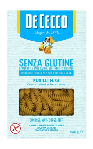 [DECPASGF1034-B] De Cecco FUSILLI SENZA GLUTINE 12 x 400g (OGF0034)