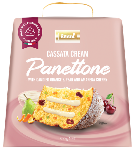 [ITAPANCAS-B] Ital- Panettone Cassata Candied Fruit & Cream(box) 800g x6* (SI-CAS8) 