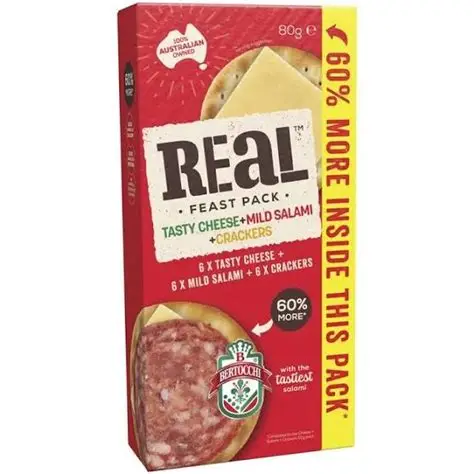 [REAFEAMILSALCRA-B] Real Dairy- Feast Tasty Cheese, Mild Salami & Crackers 6 x 80gm 