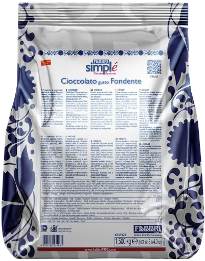 [FAB58W-UC10] Fabbri Gelato SIMPLE Dark Chocolate Bag 1.5kg (9236315-58W)