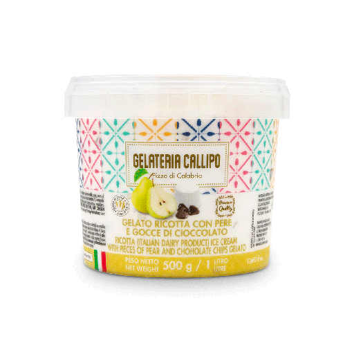 zSample - Callipo Gelateria- Ricotta And Pear 1 Litre *