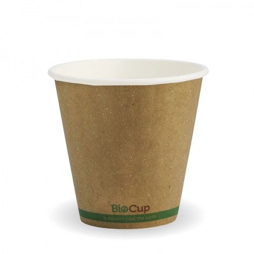 [BIOPAK_BCC8OZDW-B] 8oz Kraft Green Stripe Double Wall Biocup (1000)