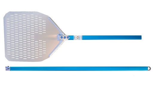 [GI-A-32RFS-U] Aluminium Perforated Pizza Peel 33x33cm - Detachable Handle
