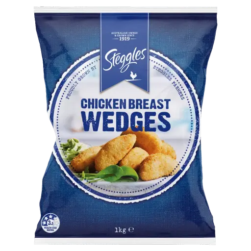 [STEG56281-UC6] Steggles Chicken Breast Wedges 1kg