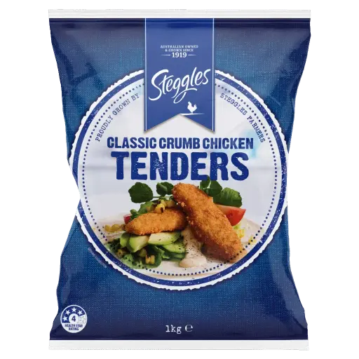 [STEG54124-UC6] Steggles Crumbed Chicken Breast Tenders 1kg
