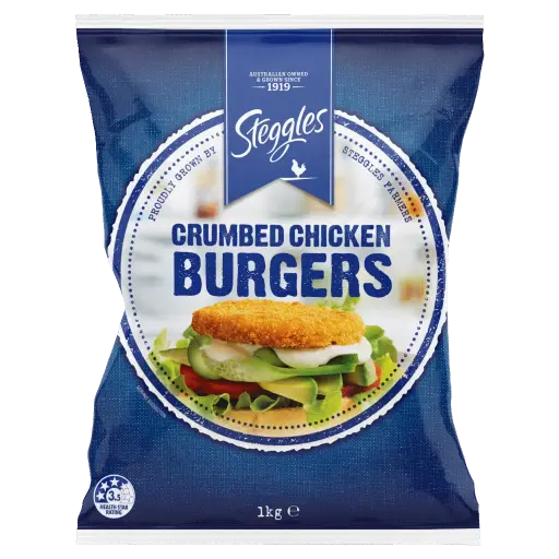 [STEG56613-B] Steggles Crumbed Chicken Burger (85gm) 6x1kg