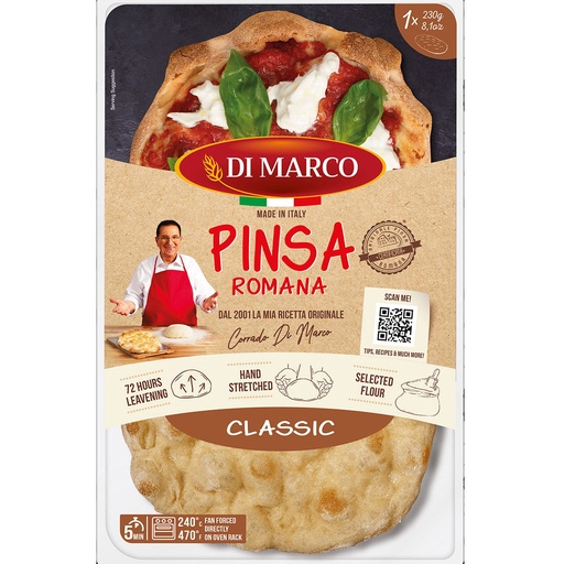 [DIMPINROM230-B] Di Marco- Pinsa Romana Classic Retail 8 x 230g BASES