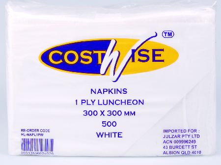 [1PLYWHITE-B] 1 Ply White Lunch Napkins x 3000