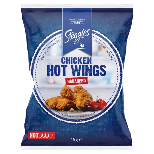 [STEG54408-UC6] Steggles Habanero Hot Wings 1kg