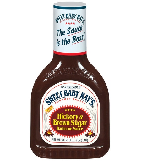 [SAUCEHICKORYBBQ-UC12] Sweet Baby Rays Hickory & Brown Sugar Barbeque Sauce 946ml