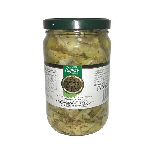 [SAPARTQUA-UC6] Sapore- Italian Marinated Artichoke Qtrs In Oil 1550g N/W