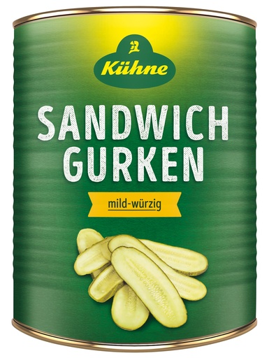 [KUHSANSLI3.1-U] Kuhne- Pickled Gherkin Sandwich Slices 3100ml (40120)