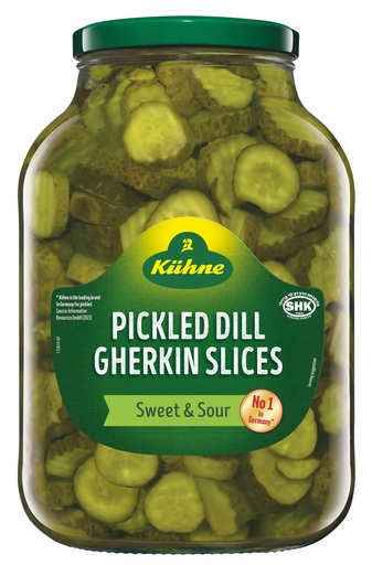 [KUHGHEDIL2.650-UC4] Kuhne- Dill Pickled Gherkins Sliced 2650ml (40893)