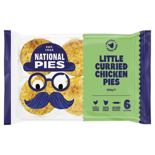 [TASBAKE_20502-B] Little Curried Chicken Pies 60g - 6 Packs of 6