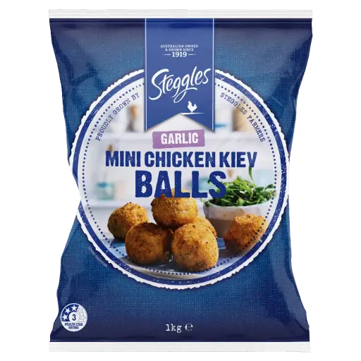[STEG56391-UC6] Steggles Mini Kiev Garlic Chicken Balls 1kg