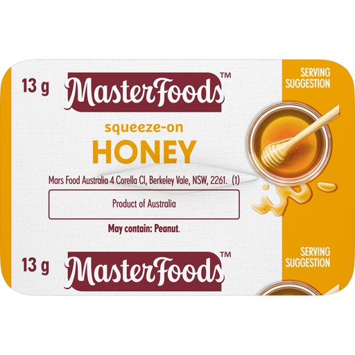 [MFDSSQUEEZE/HON-B] Masterfoods- Portion Control Squeeze On Honey 100x13G