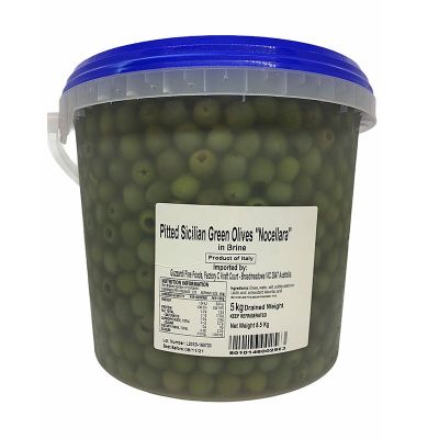 [GUZOLIGRESICPIT5-UC2] Guzzardi- Pitted Green Sicilian Olives 5kg