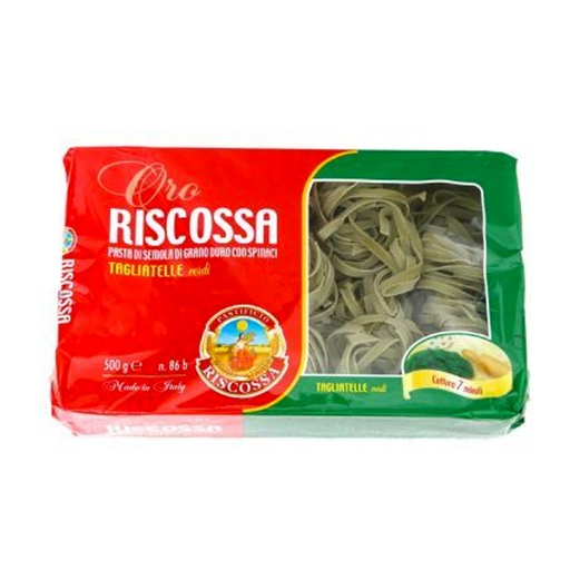 [RISCOSSA/187-B] Riscossa- Tagliatelle Pasta Spinach 12 x 500gm (187)