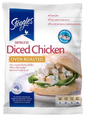 [STEGGLES-55975] ROASTED DICED CHICKEN MEAT 1KG (6)