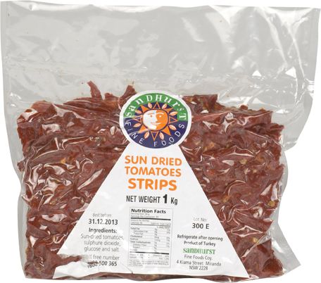 [SANTOMSUNSTR1-UC10] Sundried Tomato Strips 1kg (RTESMTJS)