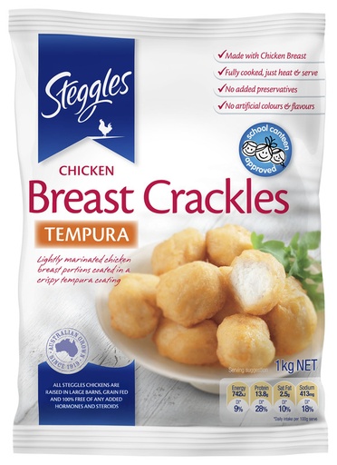 [STEGGLES-54292-UC6] Tempura Chicken Breast Crackles 1kg