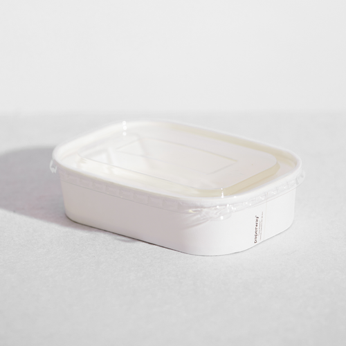 [PAPERREC500ML-B] White Paper Rect Containers 500mlx300
