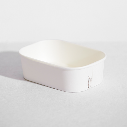 [PAPERREC650ML-B] White Paper Rect Containers 650mlx300